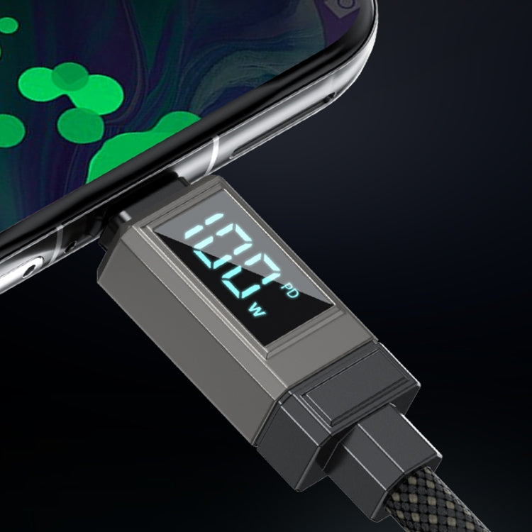WK WDC-39 Smart Digital Display 1.2m 66W USB to Type-C Fast Charging Data Cable(Black Grey)
