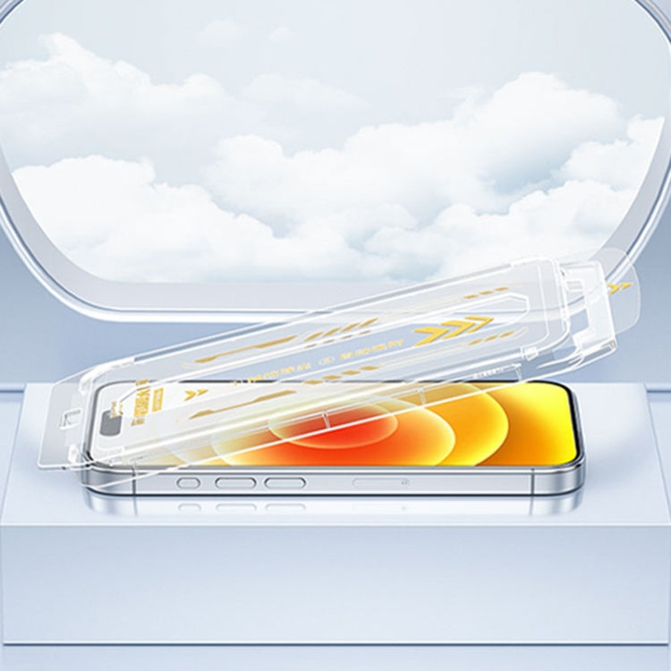For iPhone 15 WK WTP-085 Speedy Series Dust-free Warehouse Anti-peeping Tempered Glass Film