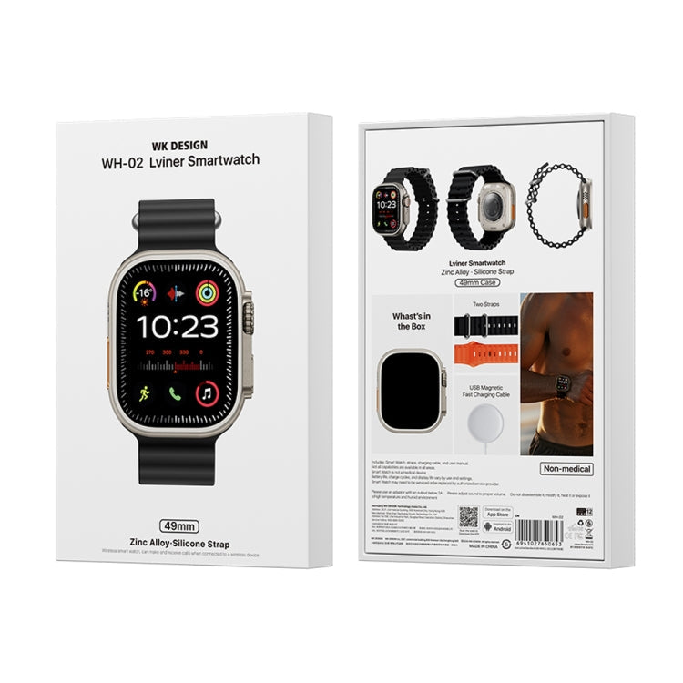 WK WH-02 Traveler 2.01 inch Smart Watch Supports Blood Oxygen Monitoring(Orange)