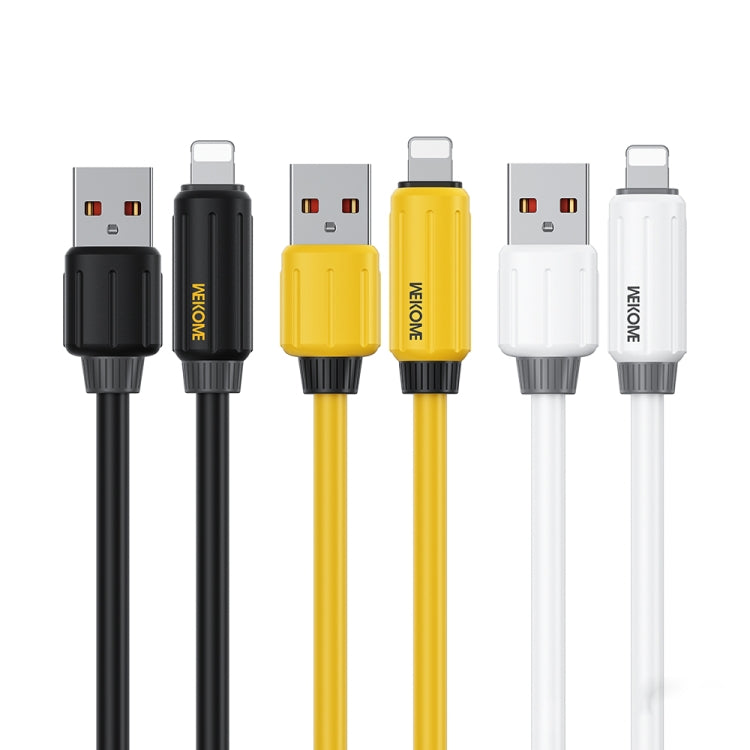 WK WDC-27i Elastic Genuine Silicone 1m 12W USB to 8 Pin Fast Charging Data Cable(Black)