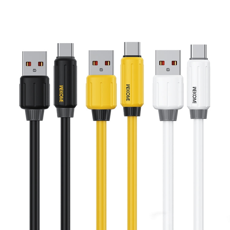 WK WDC-27a Elastic Genuine Silicone 1m 66W USB to Type-C Fast Charging Data Cable(Yellow)