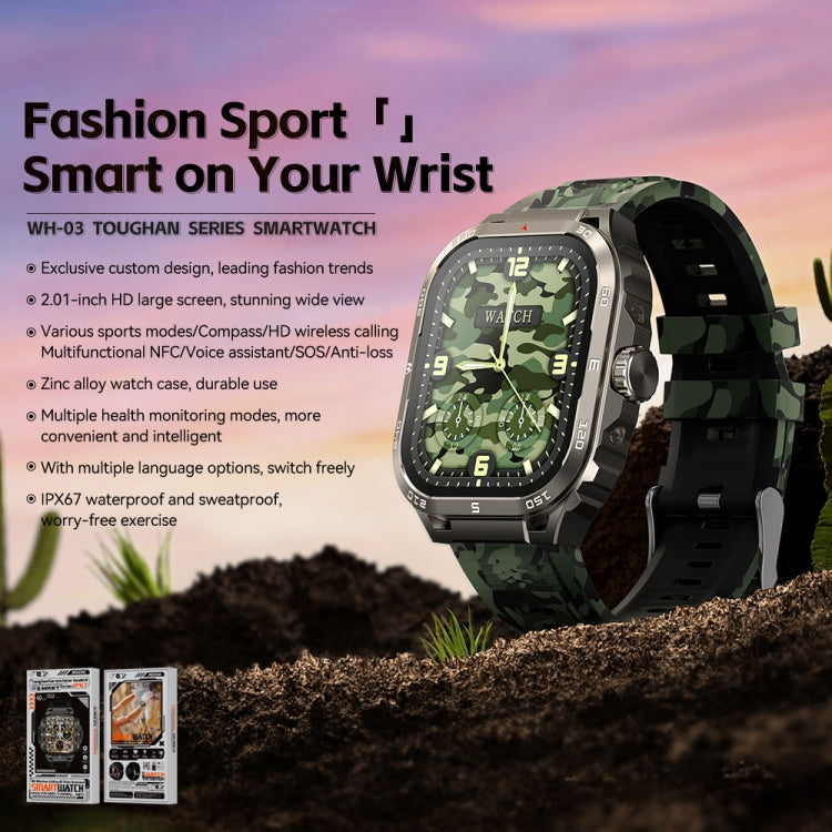 WK WH-03 2.01 inch Smart Watch Supports Bluetooth Calls(Camouflag)