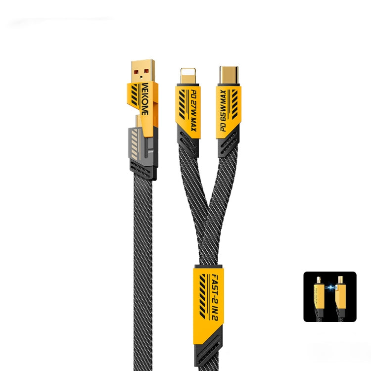 WK WDC-26 1.2m 65W USB / Type-C to Type-C / 8 Pin Magnetic Fast Charging Data Cable(Yellow)