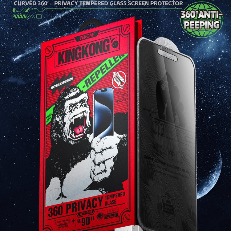 For iPhone 16 Pro Max WK WTP-089 Space King Kong 9D Curved 360 Degree Privacy Tempered Glass Film