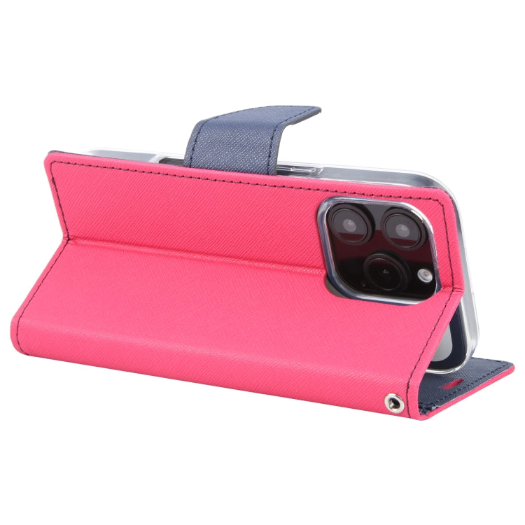 For iPhone 16 Pro Max GOOSPERY FANCY DIARY Cross Texture Leather Phone Case(Rose Red)