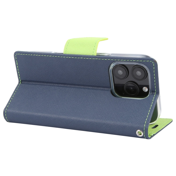 For iPhone 16 Pro Max GOOSPERY FANCY DIARY Cross Texture Leather Phone Case(Navy Blue)