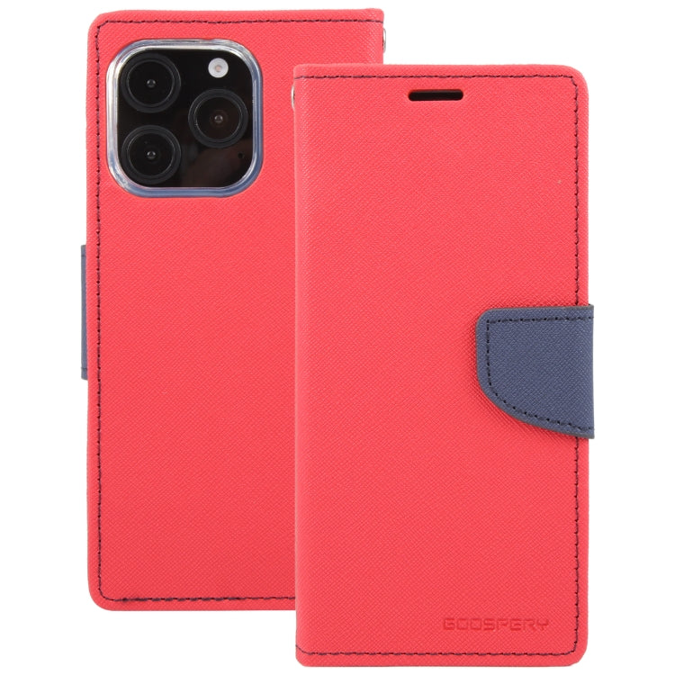 For iPhone 16 Pro GOOSPERY FANCY DIARY Cross Texture Leather Phone Case(Red)