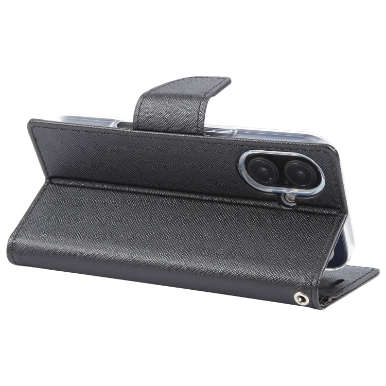 For iPhone 16 Plus GOOSPERY FANCY DIARY Cross Texture Leather Phone Case(Black)