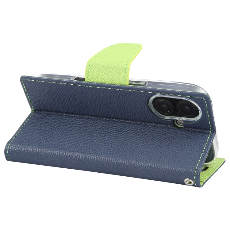 For iPhone 16 Plus GOOSPERY FANCY DIARY Cross Texture Leather Phone Case(Navy Blue)
