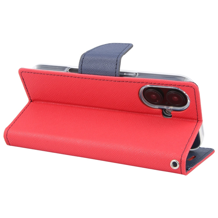 For iPhone 16 Plus GOOSPERY FANCY DIARY Cross Texture Leather Phone Case(Red)