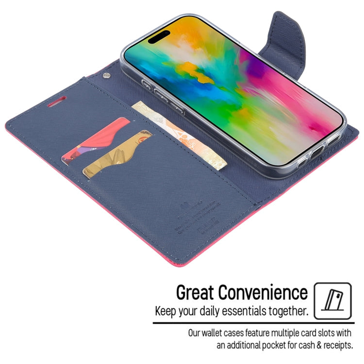 For iPhone 16 GOOSPERY FANCY DIARY Cross Texture Leather Phone Case(Purple)