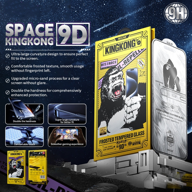 For iPhone 16 Pro Max WK WTP-090 Space King Kong 9D Curved Frosted Tempered Glass Film