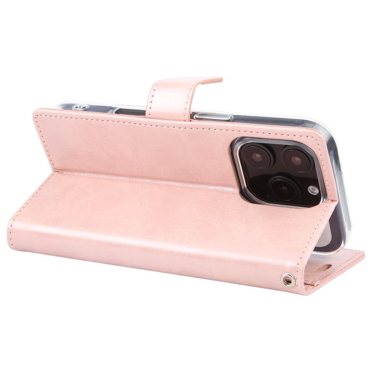 For iPhone 16 Pro Max GOOSPERY BLUE MOON Crazy Horse Texture Leather Phone Case(Rose Gold)