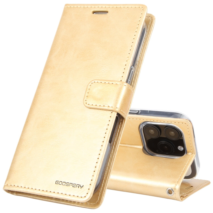 For iPhone 16 Pro Max GOOSPERY BLUE MOON Crazy Horse Texture Leather Phone Case(Gold)