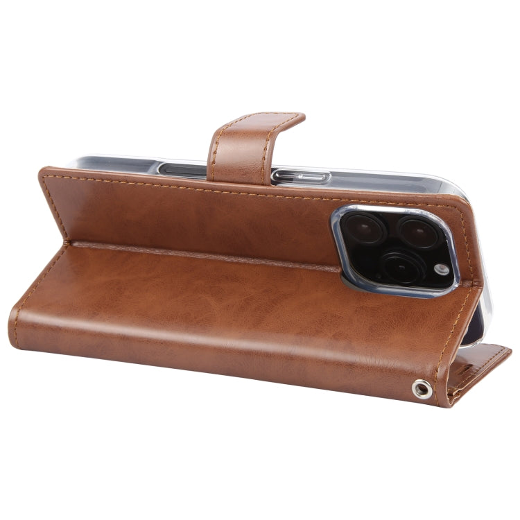 For iPhone 16 Pro Max GOOSPERY BLUE MOON Crazy Horse Texture Leather Phone Case(Brown)