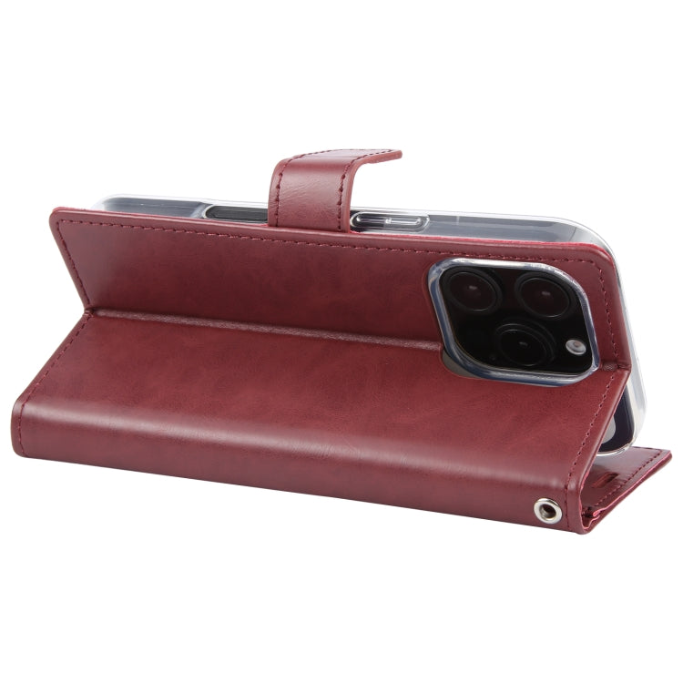 For iPhone 16 Pro GOOSPERY BLUE MOON Crazy Horse Texture Leather Phone Case(Wine Red)