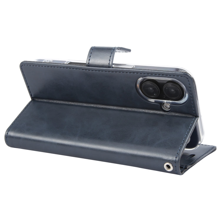 For iPhone 16 GOOSPERY BLUE MOON Crazy Horse Texture Leather Phone Case(Dark Blue)