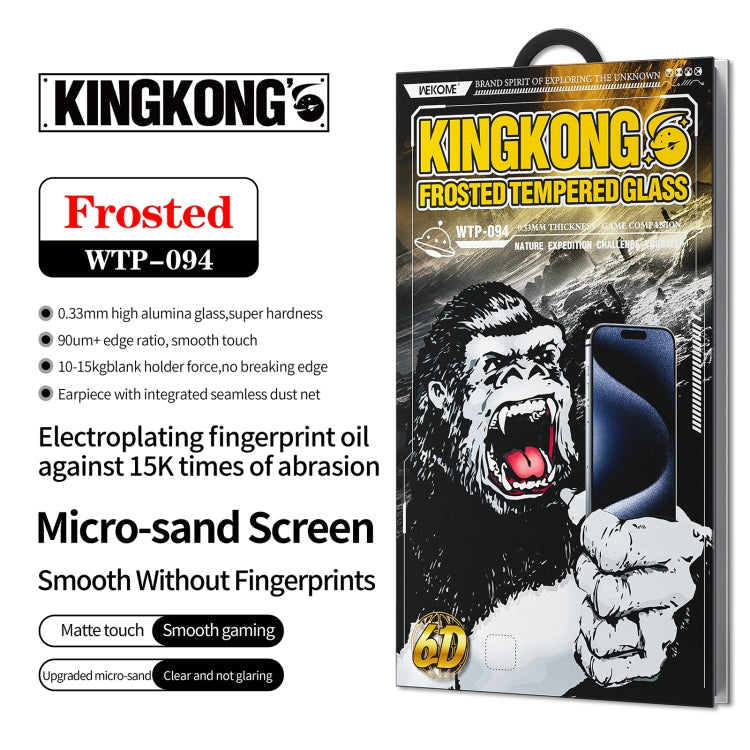 For iPhone 16 Pro WK WTP-094 King Kong 6D Curved Frosted Tempered Glass Film