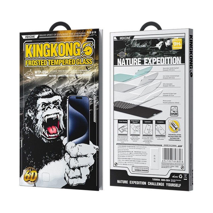 For iPhone 16 Plus / 15 Plus WK WTP-094 King Kong 6D Curved Frosted Tempered Glass Film