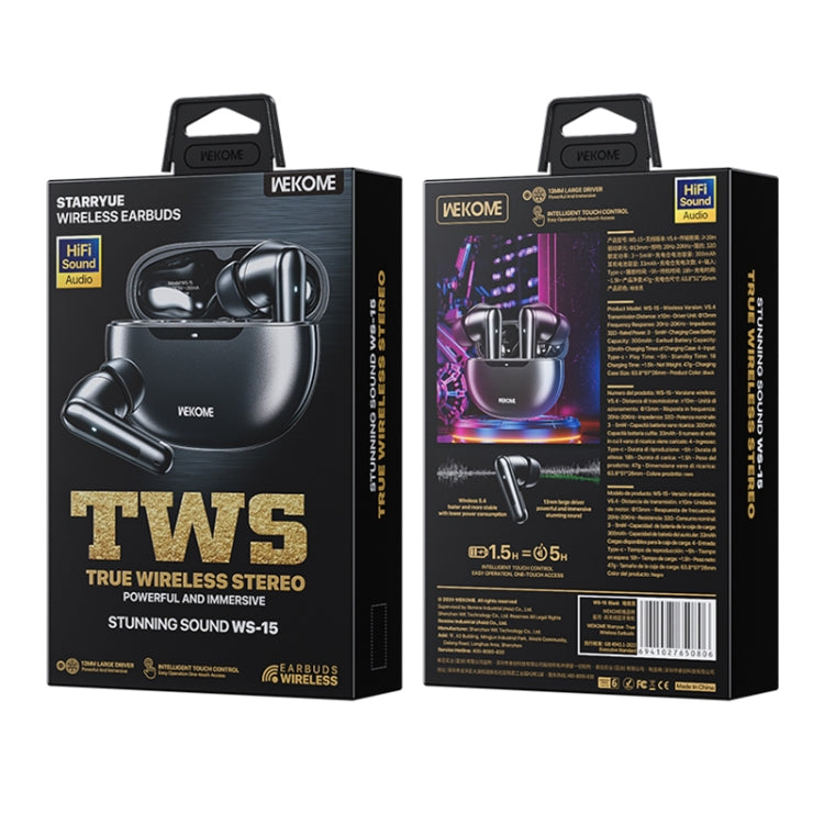 WEKOME WS-15 Starryue True Wireless Bluetooth Earphones(Black)