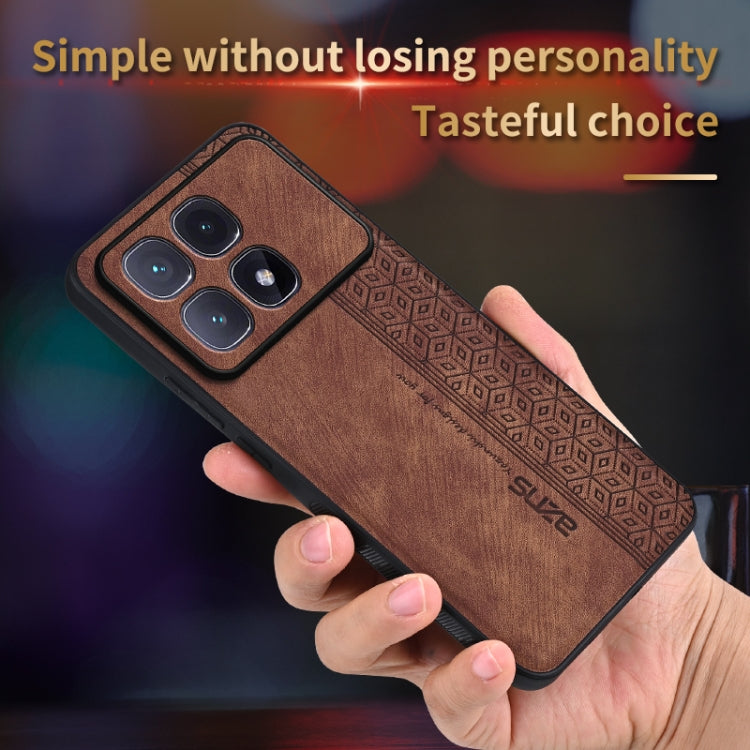 For Redmi K70 Ultra AZNS 3D Embossed Skin Feel Phone Case(Brown)