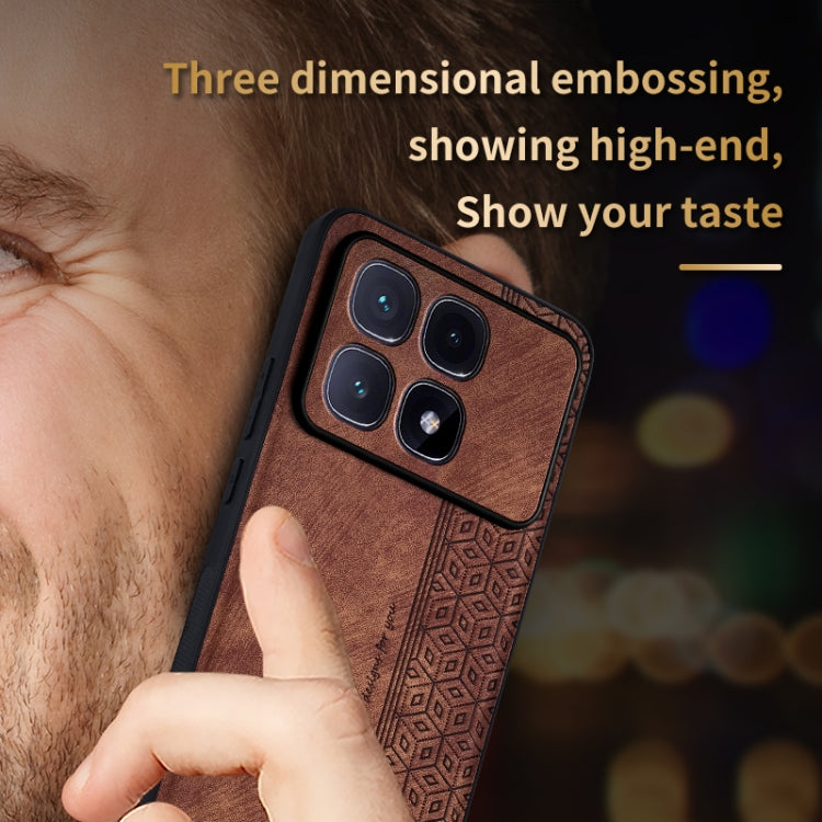 For Redmi K70 Ultra AZNS 3D Embossed Skin Feel Phone Case(Brown)
