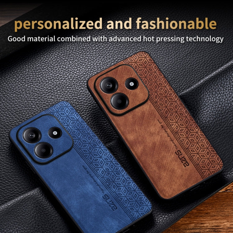 For Redmi Note 14 5G AZNS 3D Embossed Skin Feel Phone Case(Black)