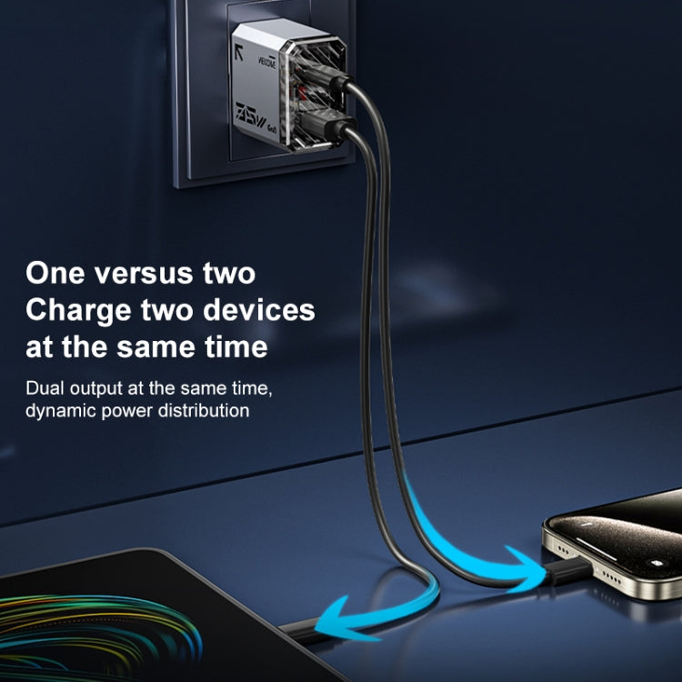 WK WP-U23 Pioneer Series 35W USB-C / Type-C, USB GaN Fast Charger, Plug Type:UK Plug(Tarnish)