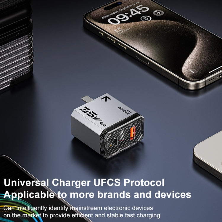 WK WP-U23 Pioneer Series 35W USB-C / Type-C, USB GaN Fast Charger, Plug Type:UK Plug(Tarnish)