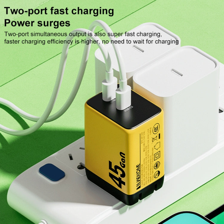 WK WP-U33 45W USB-C / Type-Cx2 GaN Fast Charger, Plug Type:EU Plug(Green)