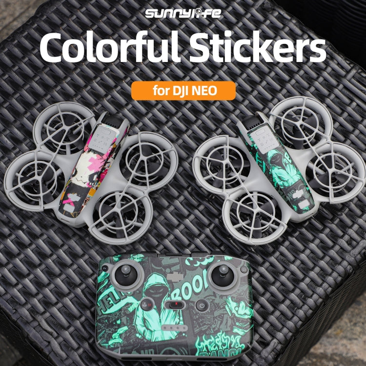 For DJI Neo Drone Body Remote Control Protective Sticker(Dark Camo)