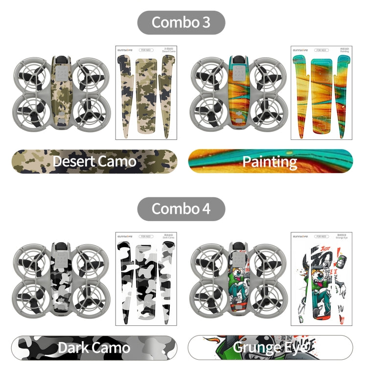 For DJI Neo 2pcs Combo Drone Body Protective Stickers(Pink Rabbit + Colorful Elf)