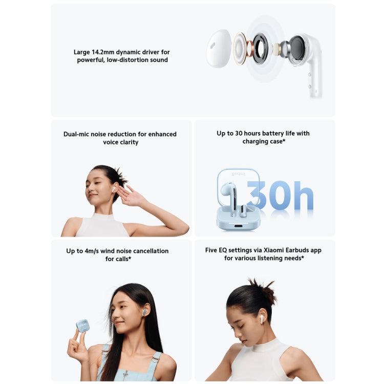Original Xiaomi Redmi Buds 6 Active BT5.4 In-ear True Wireless Earbuds(White)
