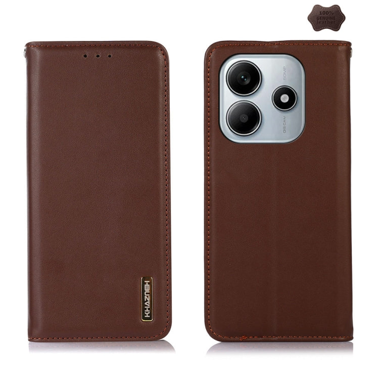 KHAZNEH Nappa Top Layer Cowhide Leather Phone Case, For Redmi Note 14S 4G, For Redmi Turbo 4 Pro, For Redmi Note 14 5G, For Redmi Note 14 Pro 5G, For Redmi 14C 4G