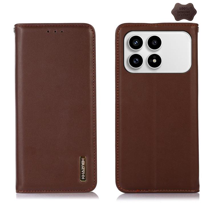KHAZNEH Nappa Top Layer Cowhide Leather Phone Case, For Redmi Note 15 5G Global 164mm, For Redmi K90 Pro Max/Poco F8 Ultra, For Redmi Note 15 Pro 4G Global 163.2mm, For Redmi K90/Poco F8 Pro, For Redmi Note 15 Pro 5G Global 163.6mm, For Redmi 13X