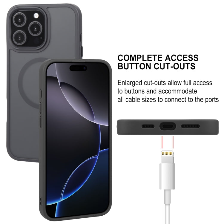 For iPhone 16 Pro GEBEI Skin Feel MagSafe Magnetic Phone Case(Black)