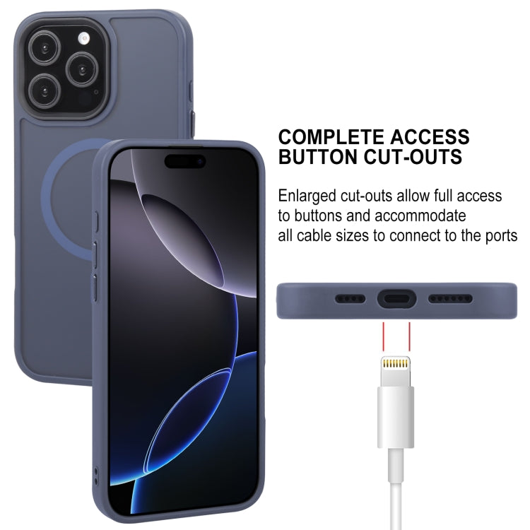 For iPhone 16 Pro GEBEI Skin Feel MagSafe Magnetic Phone Case(Blue)