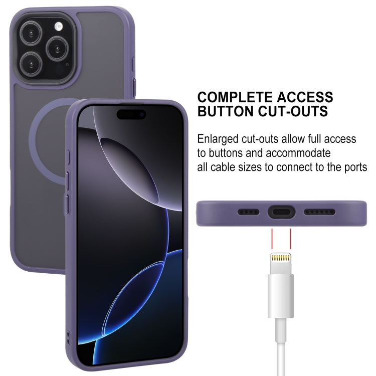 For iPhone 16 Pro GEBEI Skin Feel MagSafe Magnetic Phone Case(Purple)
