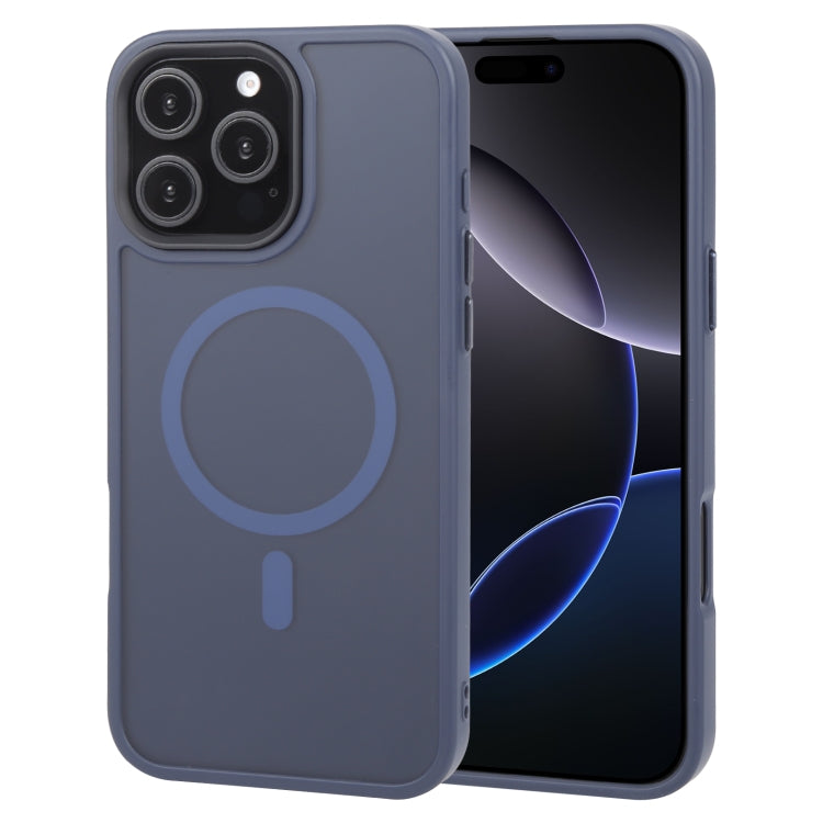 For iPhone 16 Pro Max GEBEI Skin Feel MagSafe Magnetic Phone Case(Blue)