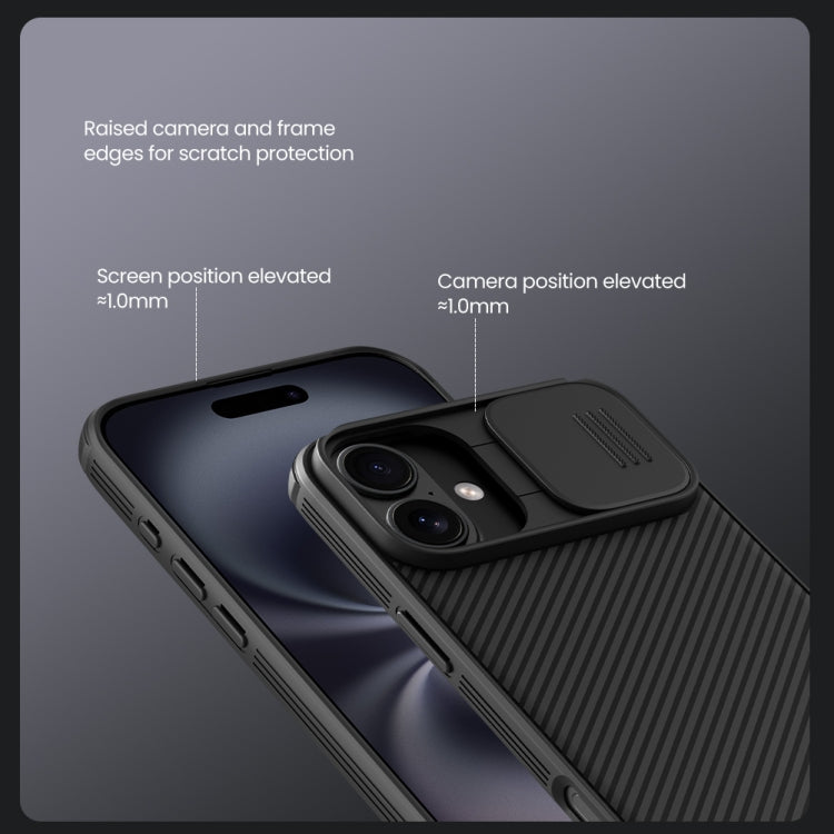 For iPhone 16 NILLKIN CamShield Pro Magnetic PC Phone Case(Black)