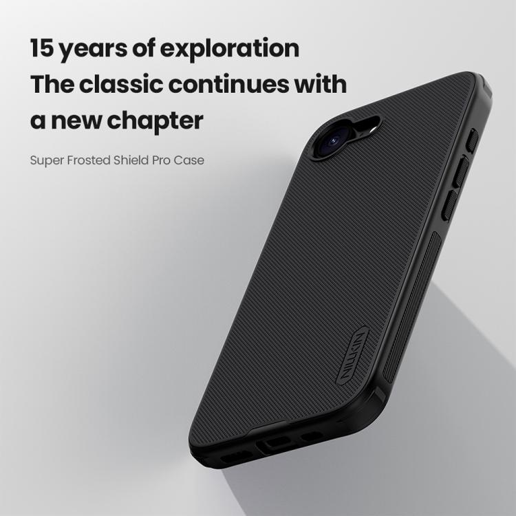 For iPhone 17e / 16e NILLKIN Frosted Shield Pro PC + TPU Phone Case(Black)