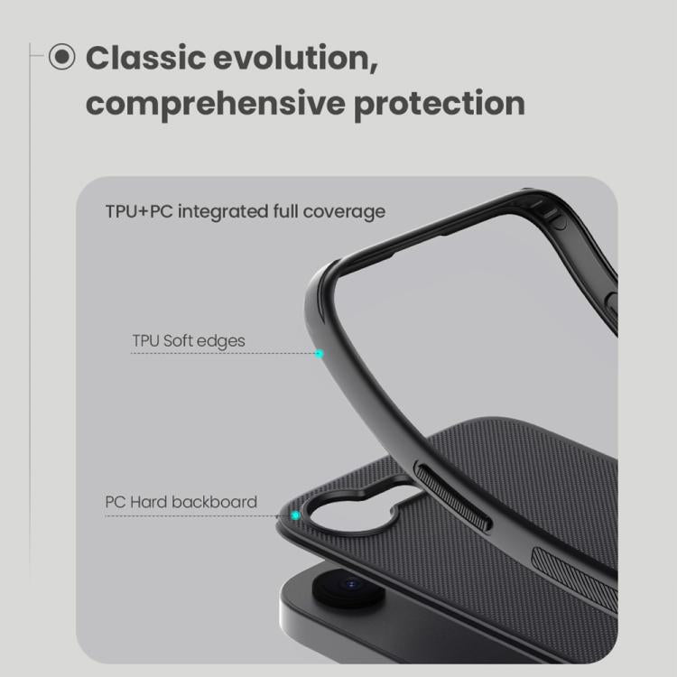 For iPhone 17e / 16e NILLKIN Frosted Shield Pro PC + TPU Phone Case(Black)