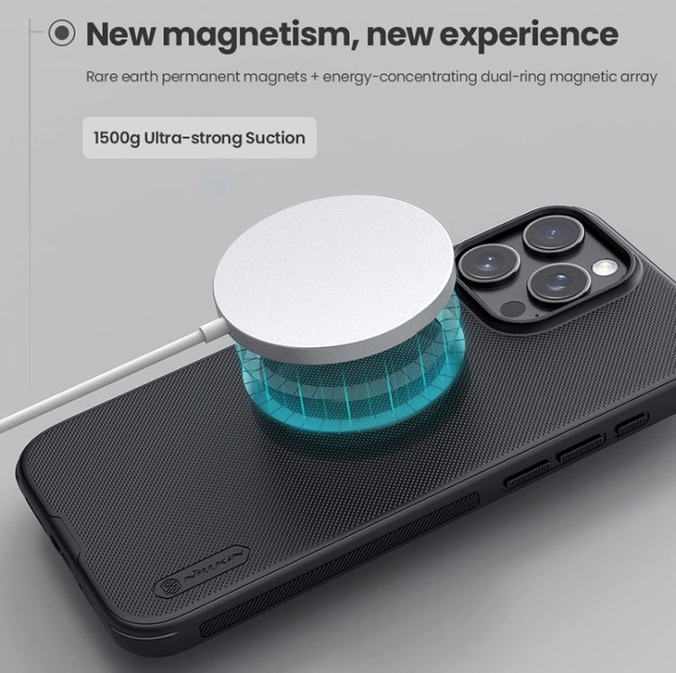 For iPhone 16 Pro NILLKIN Frosted Shield Pro Magnetic Magsafe Phone Case(Black)