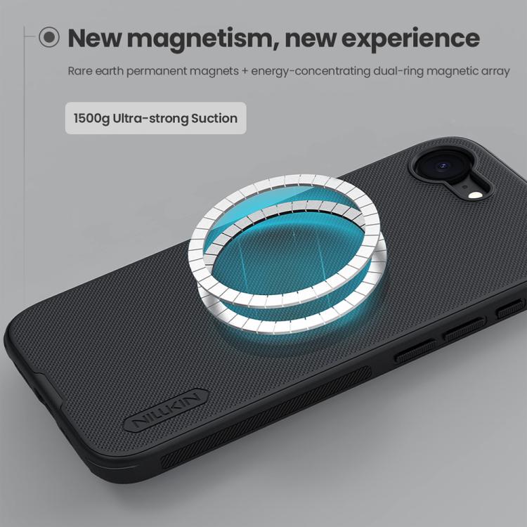 For iPhone 16e NILLKIN Frosted Shield Pro Magnetic Magsafe Phone Case(Black)