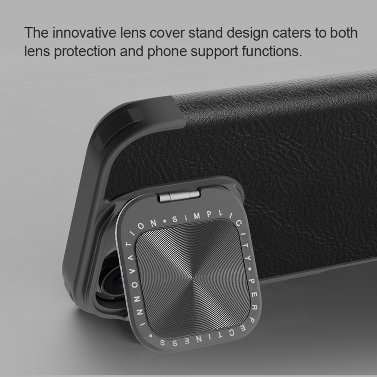 For iPhone 16 NILLKIN Qin Prop Series Flip Camera Cover Design Leather Phone Case(Black)