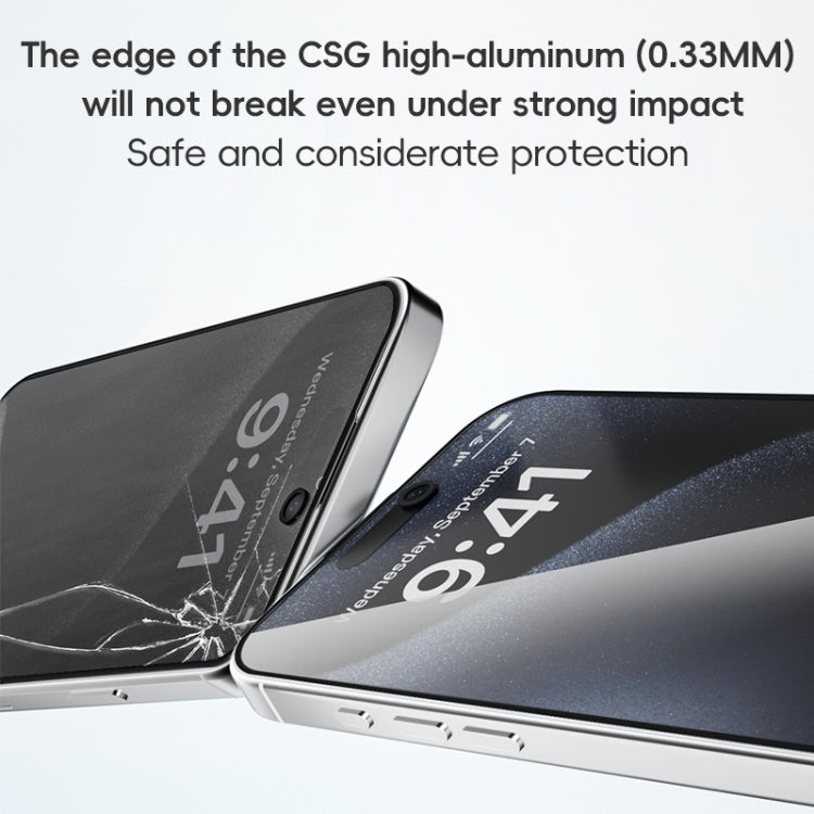 For iPhone 16 Pro Max ZGA 0.33mm 2.5D Anti-static Privacy Tempered Glass Film