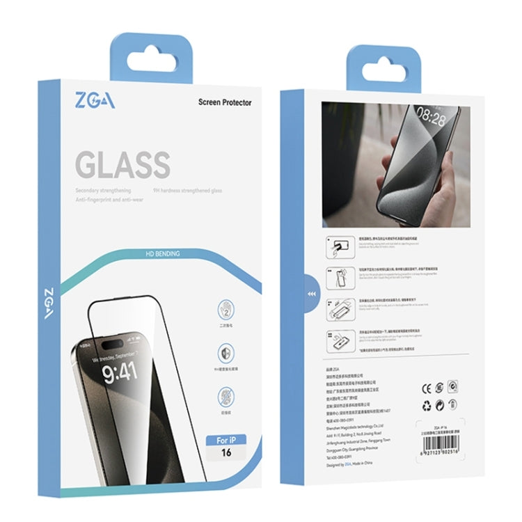 For iPhone 16 ZGA 0.33mm 2.5D Anti-static HD Tempered Glass Film