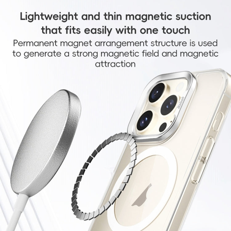 For iPhone 16 Pro ZGA Magsafe Clear PC Tempered Glass Phone Case(Frosted White)