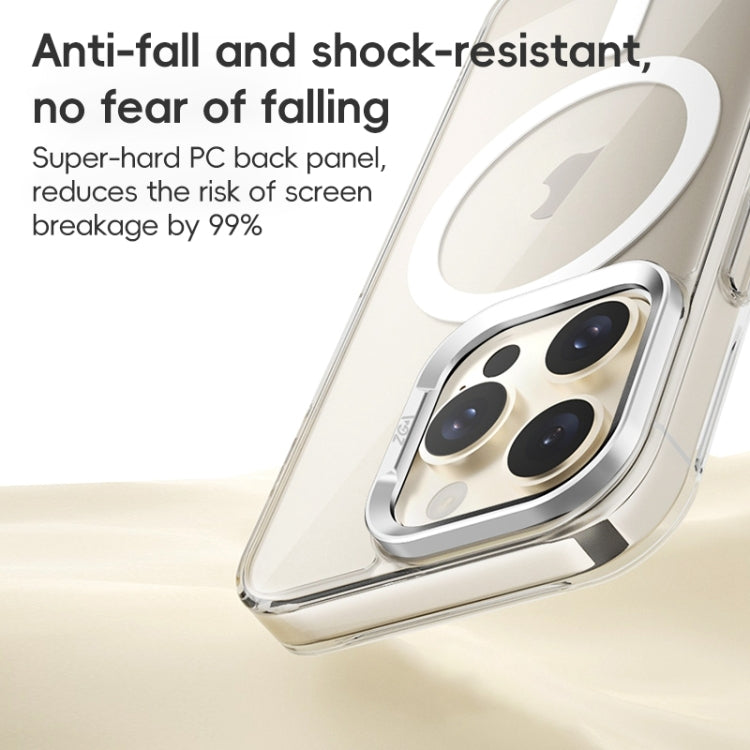 For iPhone 16 Pro Max ZGA Magsafe Clear PC Tempered Glass Phone Case(Transparent)