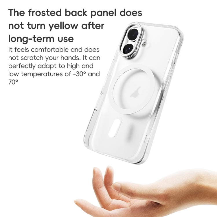 For iPhone 16 Plus ZGA Magsafe Clear PC Tempered Glass Phone Case(Transparent)